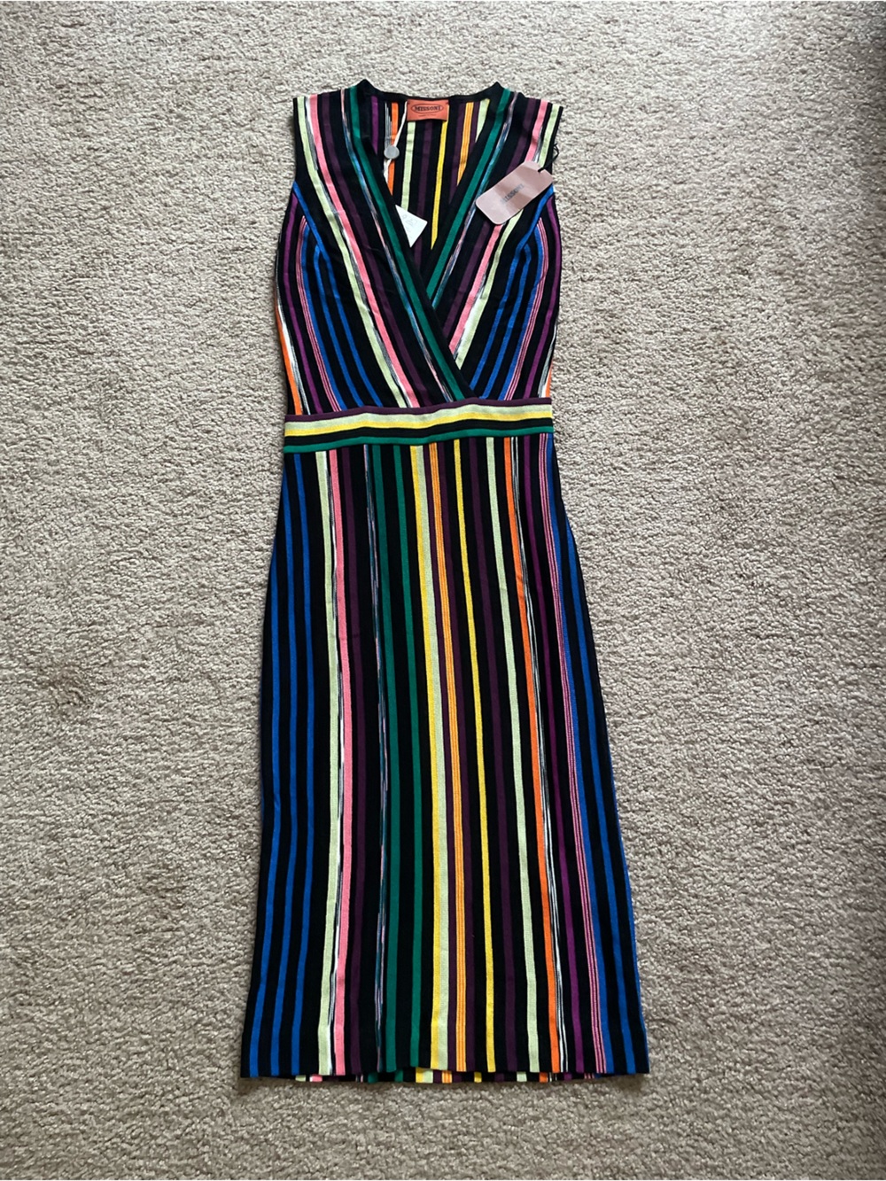 Missoni Multicolor Vertical Stripe Knit Dress